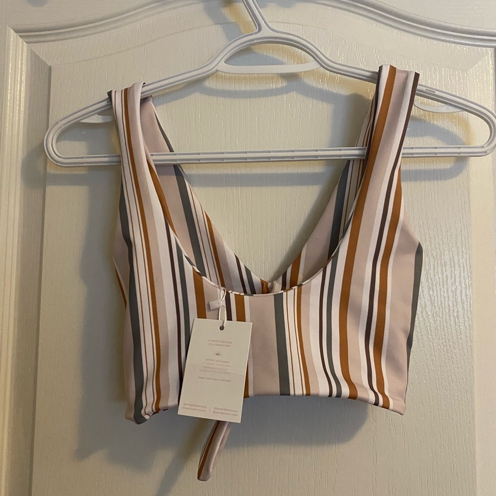 Imagine Perry Women’s Bikini Top Tulum - Neutral Stripes - Picture 2 of 8
